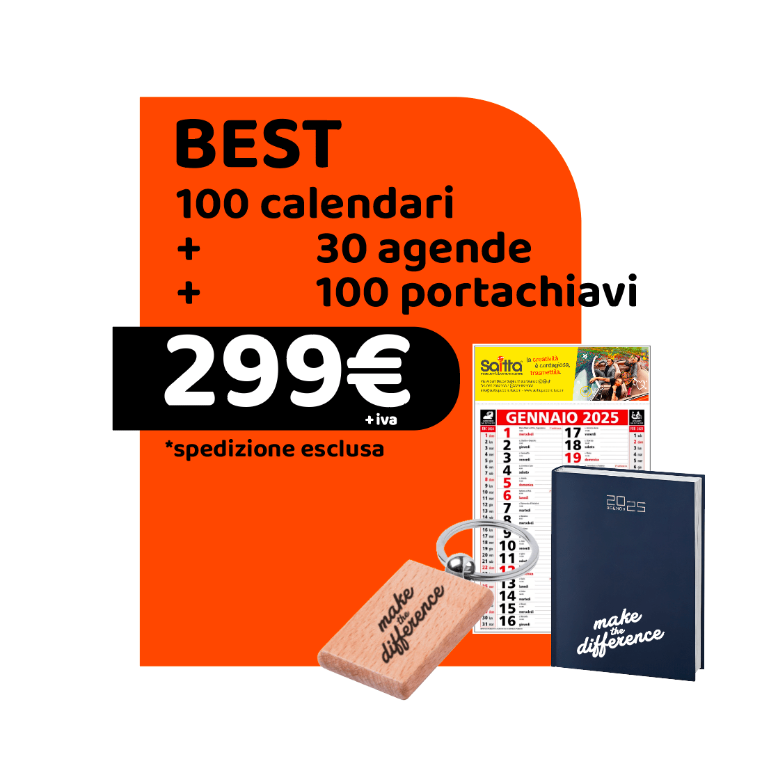 BEST | 100 Calendari + 30 agende + 100 portachiavi - SAITTA Shop